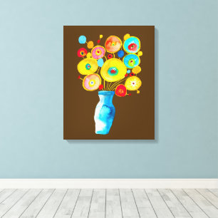 illustration av funkyns blommor canvastryck