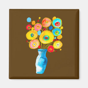 illustration av funkyns blommor magnet