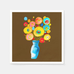 illustration av funkyns blommor pappersservett