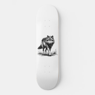 Illustration av gående varg på skateboard