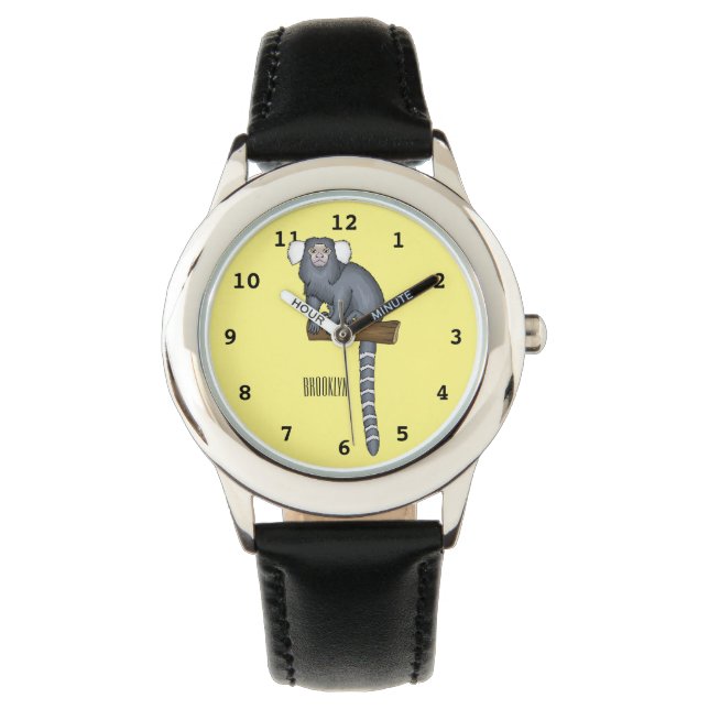Illustration av gemensam marmoset tecknad armbandsur (Framsida)