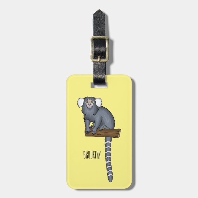 Illustration av gemensam marmoset tecknad bagagebricka (Vertikal Framsida)