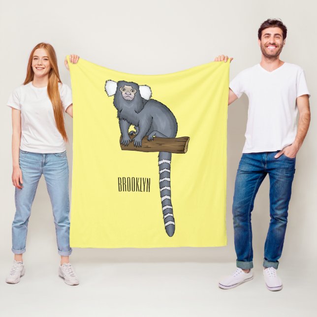 Illustration av gemensam marmoset tecknad fleecefilt (På plats)