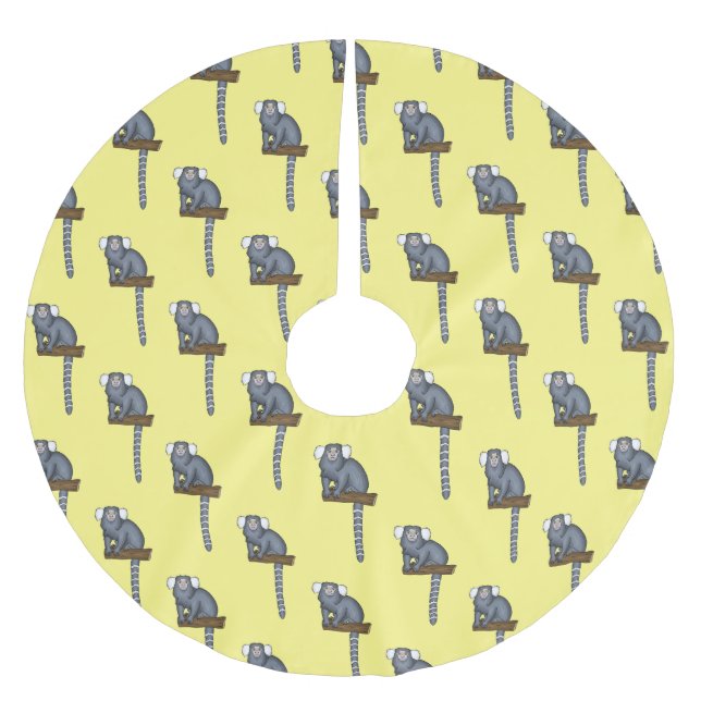 Illustration av gemensam marmoset tecknad julgransmatta borstad polyester (Framsidan)