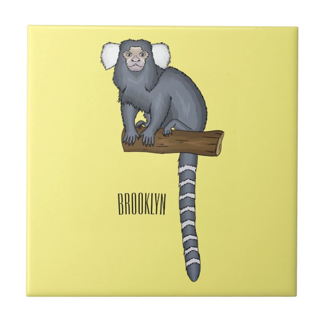 Illustration av gemensam marmoset tecknad kakelplatta (Framsidan)