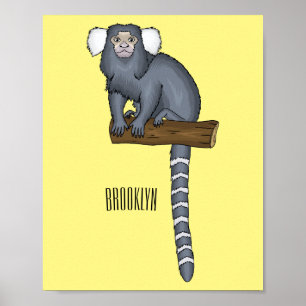 Illustration av gemensam marmoset tecknad poster