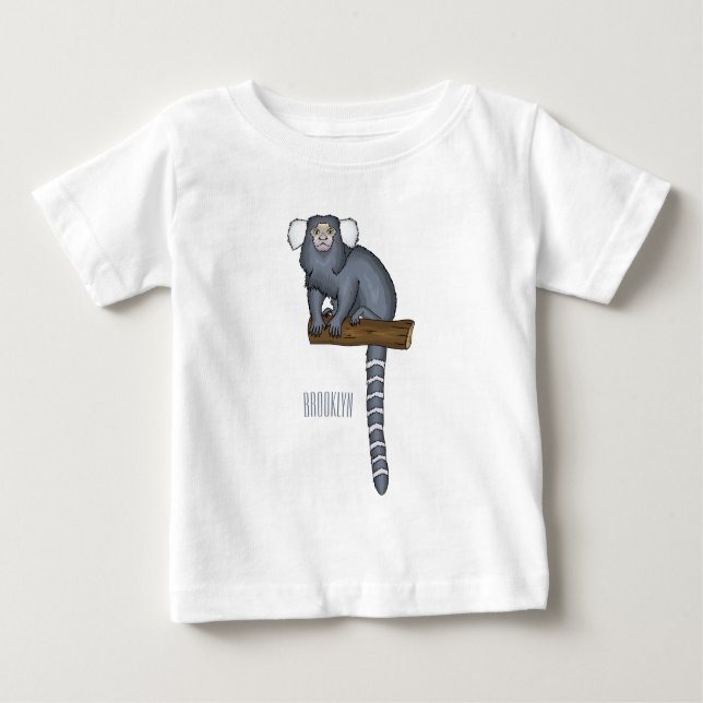 Illustration av gemensam marmoset tecknad t shirt (Framsida)
