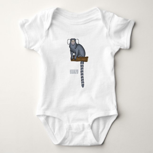 Illustration av gemensam marmoset tecknad t shirt (Framsida)