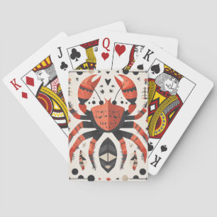 Illustration av Geometric Red Crab Casinokort