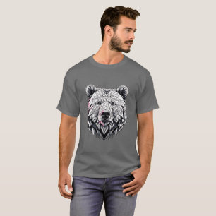 Illustration av geometrisk polygonbjörn Ansikte T Shirt