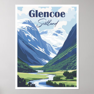 illustration av Glencoe Scotland Artwork Travel St Poster