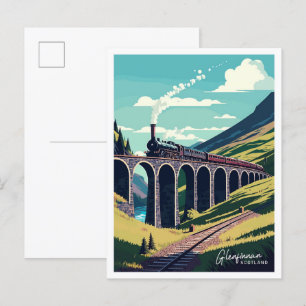 illustration av Glenfinnan Scotland Travel Vintage Vykort