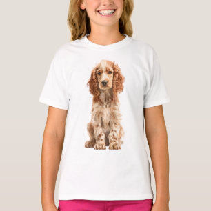 Illustration av Golden Cocker Spaniel-valp för bar T Shirt