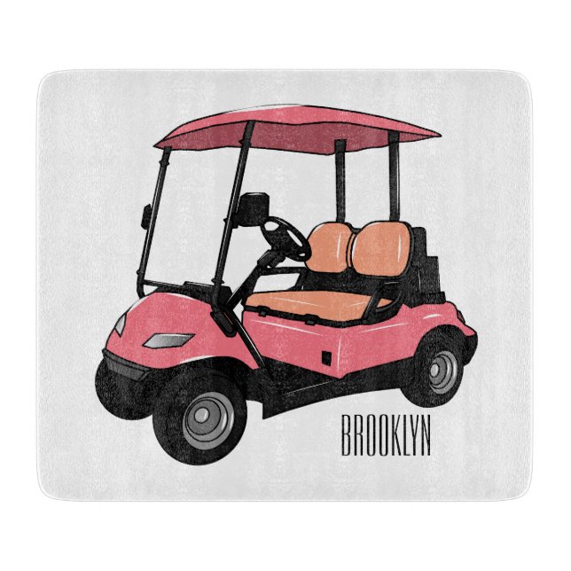 illustration av golfkart/golfbuggy-tecknad (Framsidan)