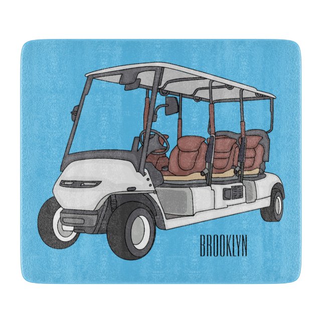 illustration av golfkart/golfbuggy-tecknad (Framsidan)
