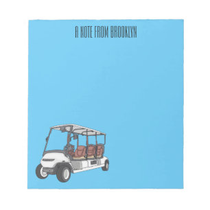 illustration av golfkart/golfbuggy-tecknad anteckningsblock