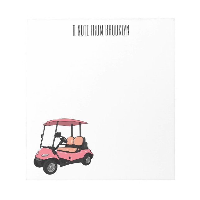 illustration av golfkart/golfbuggy-tecknad anteckningsblock (Framsida)