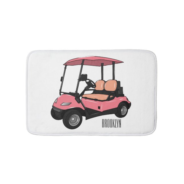 illustration av golfkart/golfbuggy-tecknad badrumsmatta (Framsidan)