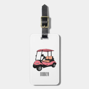 illustration av golfkart/golfbuggy-tecknad bagagebricka