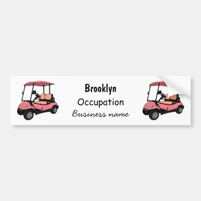 illustration av golfkart/golfbuggy-tecknad bildekal (Framsidan)