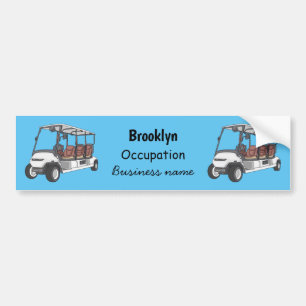 illustration av golfkart/golfbuggy-tecknad bildekal