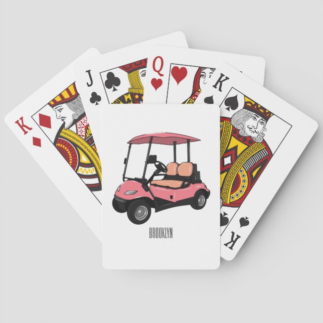 illustration av golfkart/golfbuggy-tecknad casinokort (Baksidan)