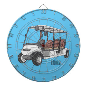 illustration av golfkart/golfbuggy-tecknad darttavla