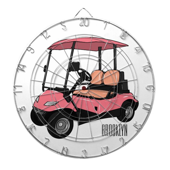 illustration av golfkart/golfbuggy-tecknad darttavla (Framsidan)