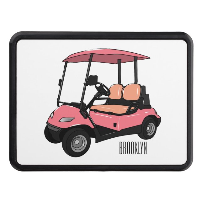 illustration av golfkart/golfbuggy-tecknad dragkroksskydd (Framsidan)