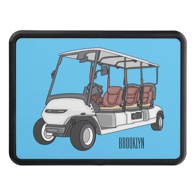 illustration av golfkart/golfbuggy-tecknad dragkroksskydd (Framsidan)