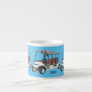 illustration av golfkart/golfbuggy-tecknad espressomugg