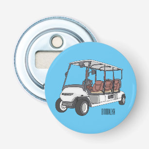 illustration av golfkart/golfbuggy-tecknad flasköppnare