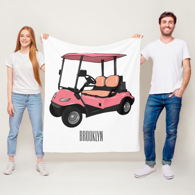 illustration av golfkart/golfbuggy-tecknad fleecefilt (På plats)