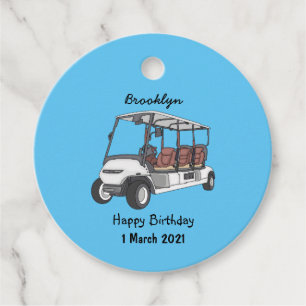 illustration av golfkart/golfbuggy-tecknad gåvor etiketter