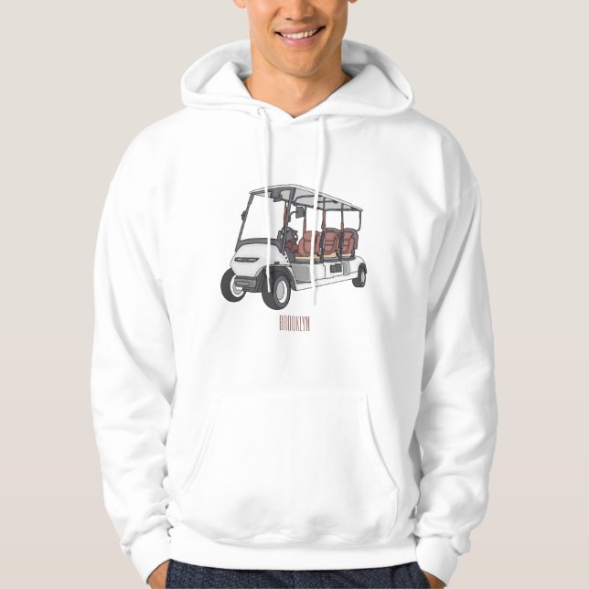 illustration av golfkart/golfbuggy-tecknad hoodie (Framsida)