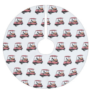 illustration av golfkart/golfbuggy-tecknad julgransmatta borstad polyester