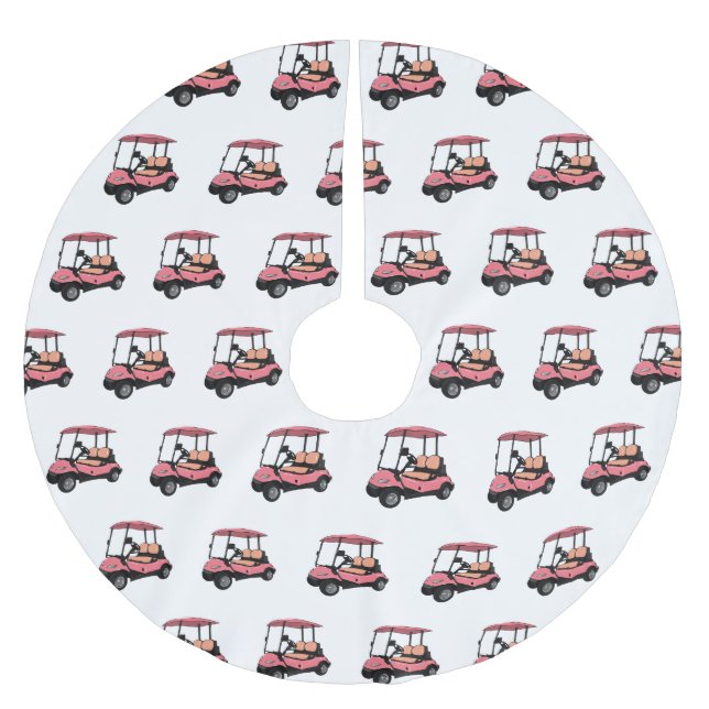 illustration av golfkart/golfbuggy-tecknad julgransmatta borstad polyester (Framsidan)