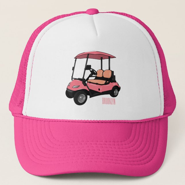 illustration av golfkart/golfbuggy-tecknad keps (Framsida)