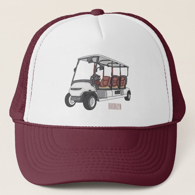 illustration av golfkart/golfbuggy-tecknad keps (Framsida)