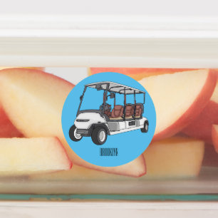 illustration av golfkart/golfbuggy-tecknad klistermärke