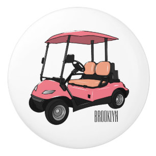 illustration av golfkart/golfbuggy-tecknad knopp