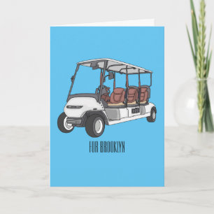 illustration av golfkart/golfbuggy-tecknad kort