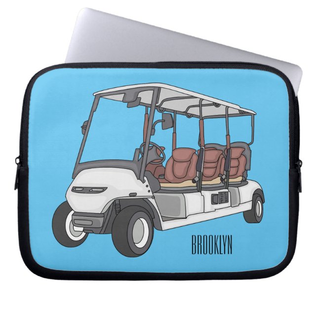 illustration av golfkart/golfbuggy-tecknad laptop fodral (Framsidan)