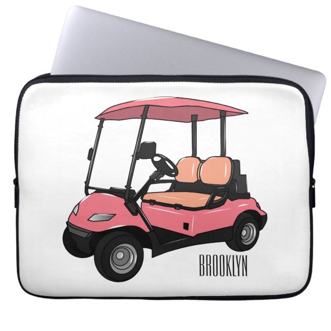 illustration av golfkart/golfbuggy-tecknad laptop fodral (Framsidan)