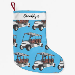 illustration av golfkart/golfbuggy-tecknad liten julstrumpa