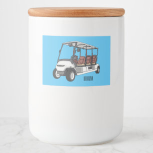 illustration av golfkart/golfbuggy-tecknad mat etiketter