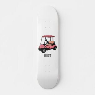 illustration av golfkart/golfbuggy-tecknad mini skateboard bräda 18,5 cm