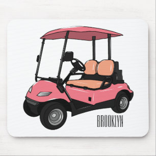 illustration av golfkart/golfbuggy-tecknad musmatta