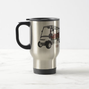illustration av golfkart/golfbuggy-tecknad resemugg