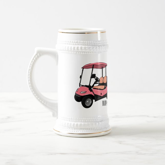 illustration av golfkart/golfbuggy-tecknad sejdel (Vänster)